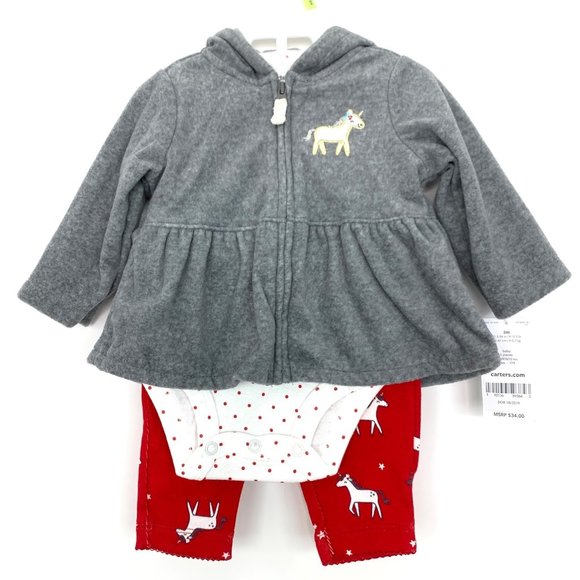 Carter's Baby 3 month Unicorn 3 Piece Set - Picture 1 of 6